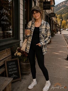 NWT Free Nature Plaid Flannel Button Front Shirt